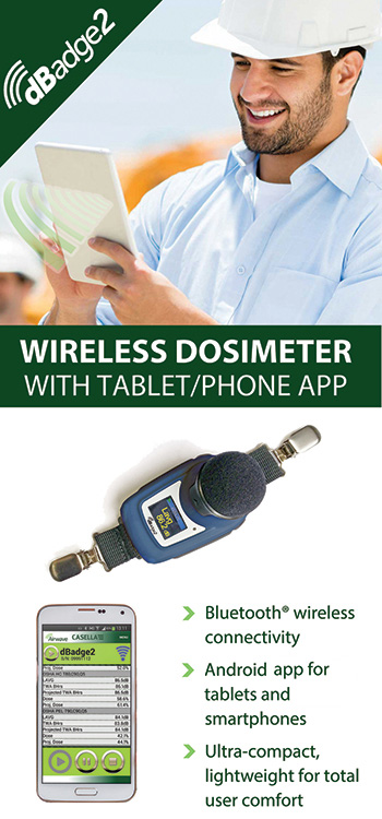 Casella dBadge2 wireless dosimeter with tablet/phone app